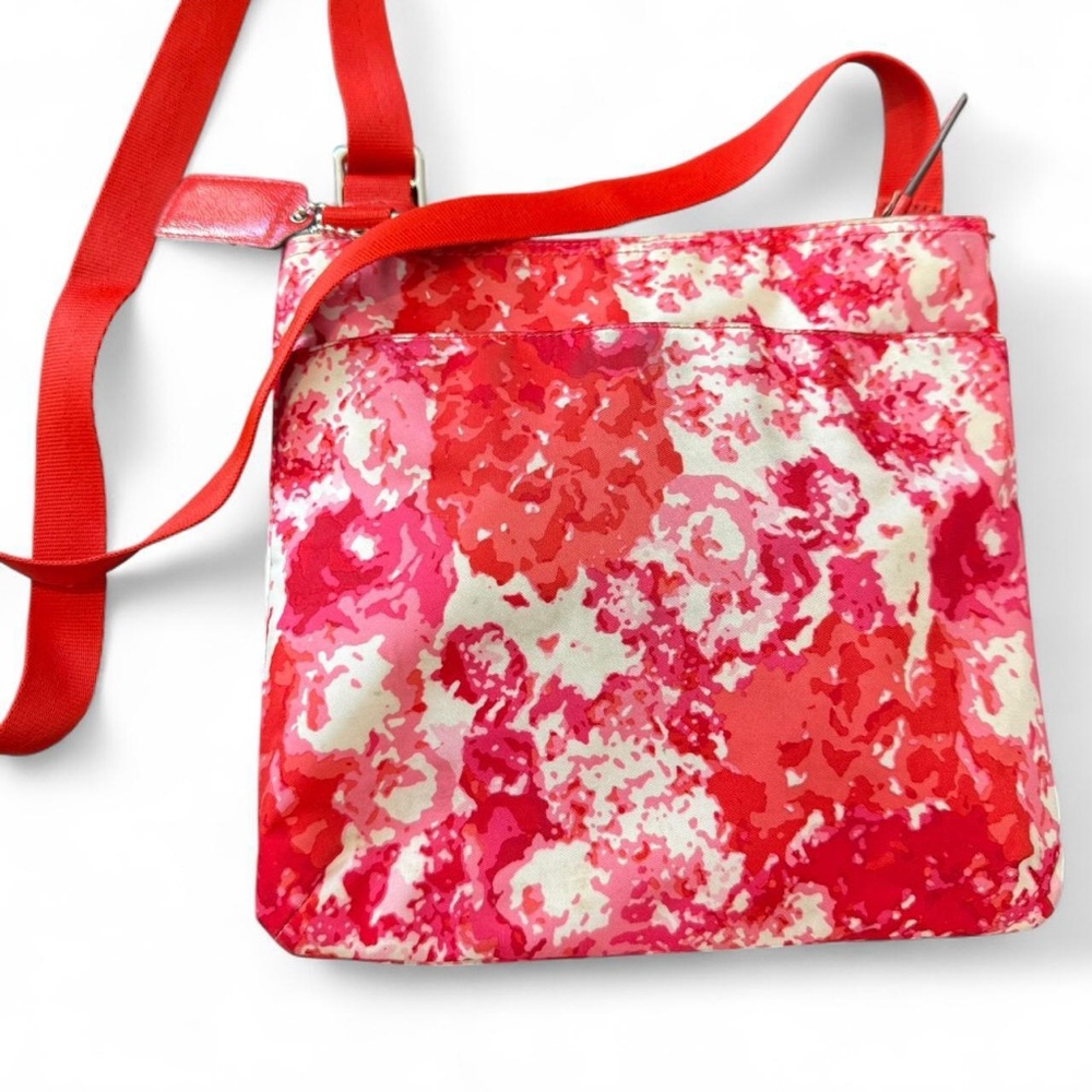 COACH NYLON GETAWAY FLORAL FILE CROSSBODY BAG EUC - Picture 3 of 15